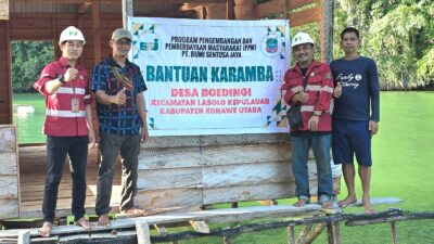 PT BSJ Serahkan Bantuan Karamba Kepada Kelompok Nelayan Mutiara Desa Boedingi